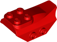 Brick Special 2 x 5 with Slope, Studs on Side in Red