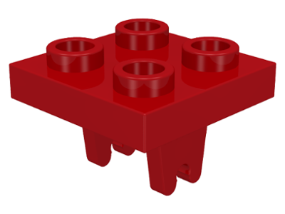 Plate Special 2 x 2 with Wheel Holder Bottom in Red