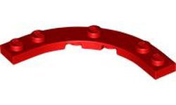 Plate Round Corner 5 x 5 with 4 x 4 Round Cutout in Red