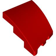Brick Wedged, Curved 3 x 2 with Stud Notch Left in Red