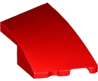 Brick Wedged, Curved 3 x 2 with Stud Notch Right in Red