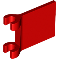 Flag 2 x 2 Square, Flared Clip Edge [Thick Clips] in Red