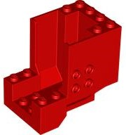 Brick Special 4 x 6 x 4 with 2 x 2 Studs on both Sides (4+ Cockpit) in Red