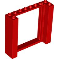 Door Frame Double 2 x 8 x 6 in Red