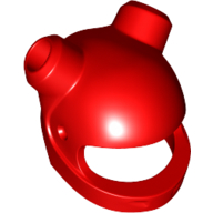 Helmet, Standard, 2 Horn Holes in Red