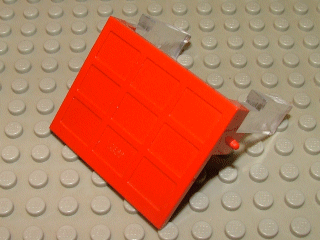 Garage Door Solid Assembly with Trans Clear Counterweights - Old (Hinge Pins on Door) in Red