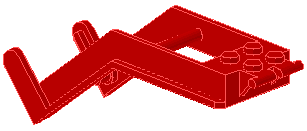 Construction Vehicle Bucket Arm, Large in Red