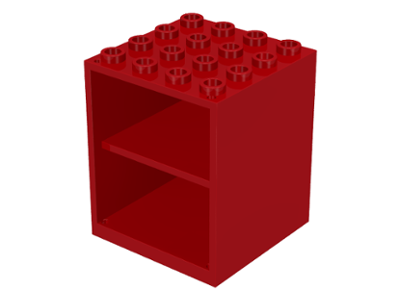 Homemaker Cupboard 4 x 4 x 4 with Door Holder Holes in Red