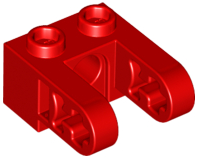 Technic Brick 1 x 2 with Hole and Dual Beam Extensions in Red