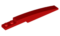 Brick Curved 10 x 1 [Asymmetric Inside Ridges] in Red