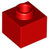 Plate 1 x 1 x 2/3 with Open Stud in Red