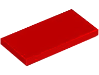 Tile 2 x 4 with Groove in Red