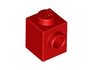 Brick Special 1 x 1 with Stud on 1 Side in Red