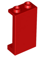 Panel 1 x 2 x 3 [Side Supports / Hollow Studs] in Red