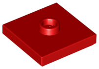 Plate Special 2 x 2 with Groove and Center Stud (Jumper) in Red
