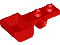 Launcher, 1 x 4 with 1 x 2 Plate with Pin Hole and Bucket (Catapult) in Red