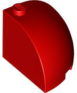 Brick Round Corner 3 x 3 x 2 Dome Top in Red