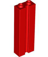 Brick Special 1 x 2 x 5 with Groove in Red