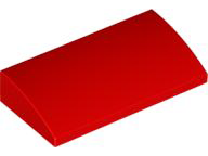 Brick Curved 2 x 4 x 2/3 No Studs, with Bottom Tubes in Red
