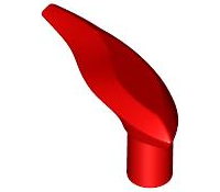 Large Figure Barb / Horn, Flame in Red