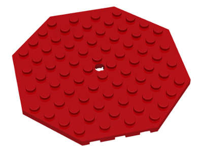 Plate Special 10 x 10 Octagonal with Hole in Red