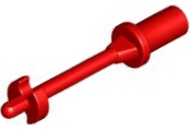 Bar 3L with Handle, Stop Ring and Side Stops (Minifig Ski Pole) in Red