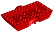 Vehicle Base 6 x 12 x 2 1/2 with Mudguards, 2 Wheel Pins and 4 x 10 Centre Recess, Same Color Wheel Holders in Red