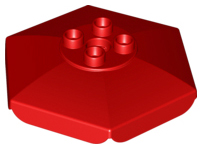 Duplo Umbrella / Parasol Top with Axle Hole [Plain] in Red