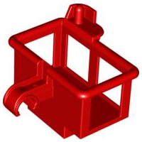 Duplo Aerial Basket for Minifig, with Clip in Red