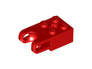 Technic Brick Special 2 x 2 with Ball Socket Wide and Axle Hole in Red