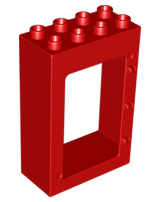 Duplo Door Frame 2 x 4 x 5 in Red