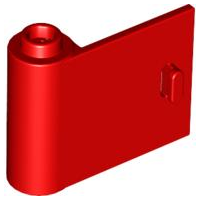 Door 1 x 3 x 2 Left - Open Between Top and Bottom Hinge in Red