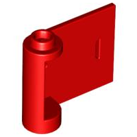 Door 1 x 3 x 2 Right - Open Between Top and Bottom Hinge in Red