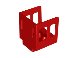 Duplo Train Cabin 3 x 3 x 3 1/2 Large Side Windows [Plain] in Red