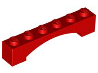 Brick Arch 1 x 6 Raised Arch in Red