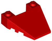Brick Wedged, Sloped 4 x 4 Taper, with Stud Notches in Red