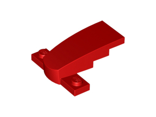 Brick Wedged, Curved 4 x 2 x 1 1/3 with 1 x 4 Base [Plain] in Red