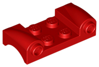 Vehicle Body, Wheel Arch / Mudguard 2 x 4 with Headlights and Curved Fenders in Red