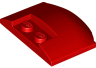 Brick Round 3 x 4 x 2/3 Triple Curved with 2 Sunk Studs in Red