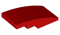 Brick Curved 4 x 2 No Studs in Red