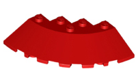 Brick Round Corner 6 x 6 with 33° Slope and Facet Cutout in Red