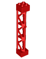 Support 2 x 2 x 10 Girder Triangular Vertical - Type 4 - 3 Posts, 3 Sections in Red