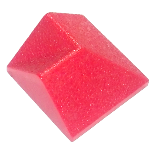 Brick Sloped 45° 2 x 2 Double Convex / Double Concave in Red