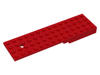 Vehicle Base, Trailer 4 x 14 x 1 in Red