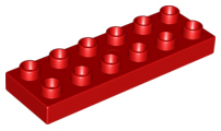 Duplo Plate 2 x 6 in Red