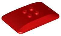 Brick Curved 6 x 4 x 2/3 Quad Curved with 2 x 2 Studs in Red