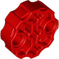 Large Figure Weapon, Barrel with 2 Pin Holes and 3 Axle Holes in Red