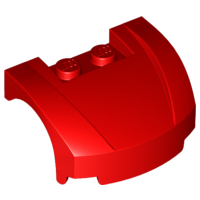 Vehicle Body, Wheel Arch / Mudguard 3 x 4 x 1 2/3 Low Profile, Curved Front in Red