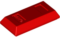 Tile Special 1 x 2 with Sloped Walls AKA Money / Gold Bar [Ingot] in Red