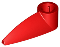 Technic Tooth 1 x 3 with Axle Hole [Hollow Underside] in Red